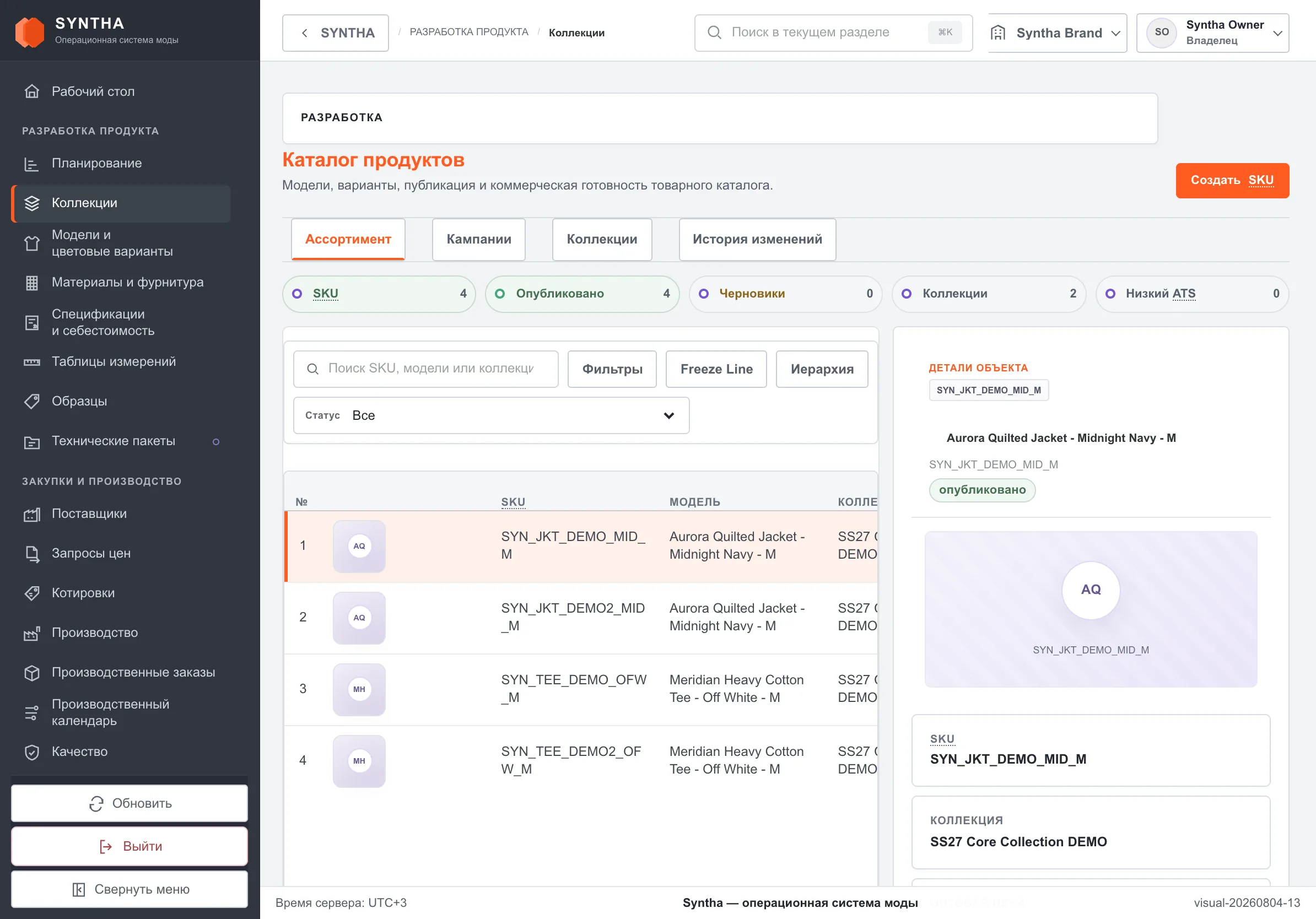 Syntha — каталог продуктов